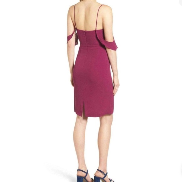 ASTR Womens Cold Off Shoulder Dress Size medium Purple Party Cocktail Ruffle - Picture 7 of 7